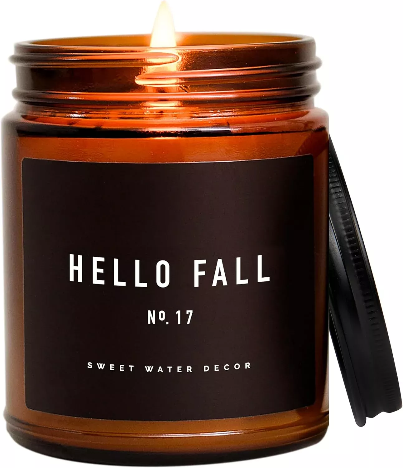 Autumn, Cinnamon, and Nutmeg, Fall Scented Soy Wax Candle for Home | 9oz Amber Glass Jar, 40 Hour Burn Time, Made in The USA, 2Pcs