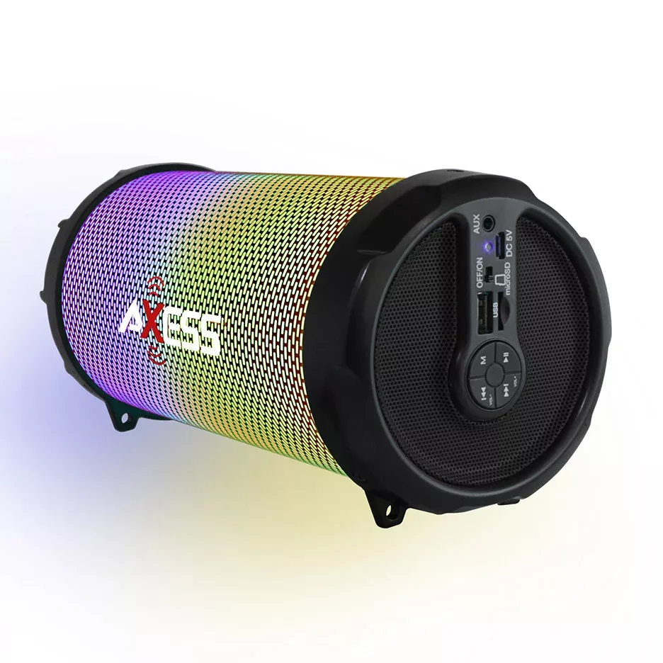 AXESS SPBL1044BK Vibrant Plus Bluetooth Speaker with Disco LED Lights In Black