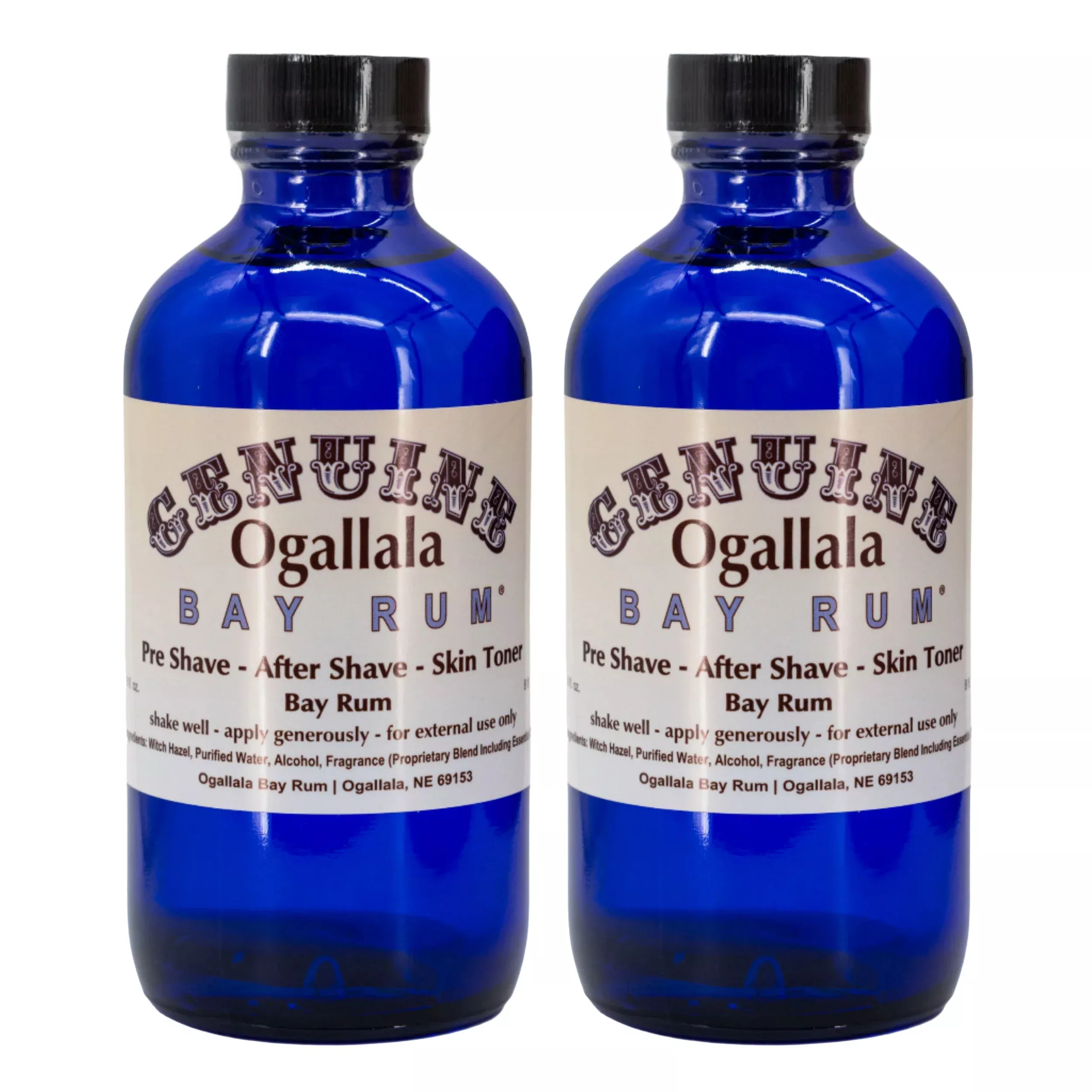 Bay Rum Scented Aftershave | Pack of 2 | Multiple Sizes | Ogallala Bay Rum