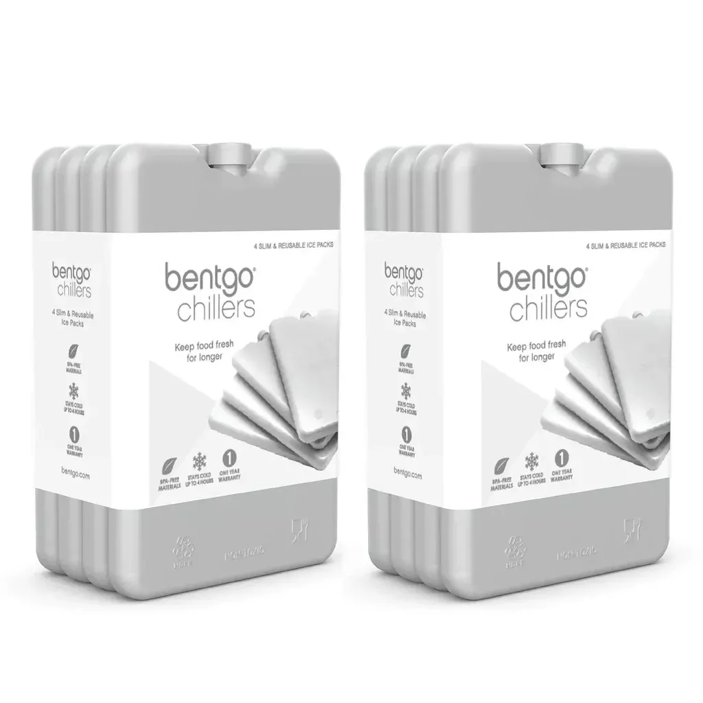 Bentgo Chillers Reusable Ice Packs, 8-Pack, Gray