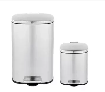 Berkley Jensen 13 Gal./2 Gal. Rectangular Step-On Trash Cans, set of 2 - Stainess Steel