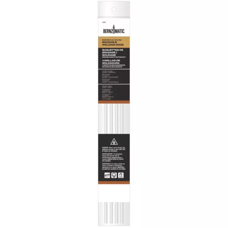 Bernzomatic 0.2" x 12" Bronze Brazing/Welding Rods - 4 pc.