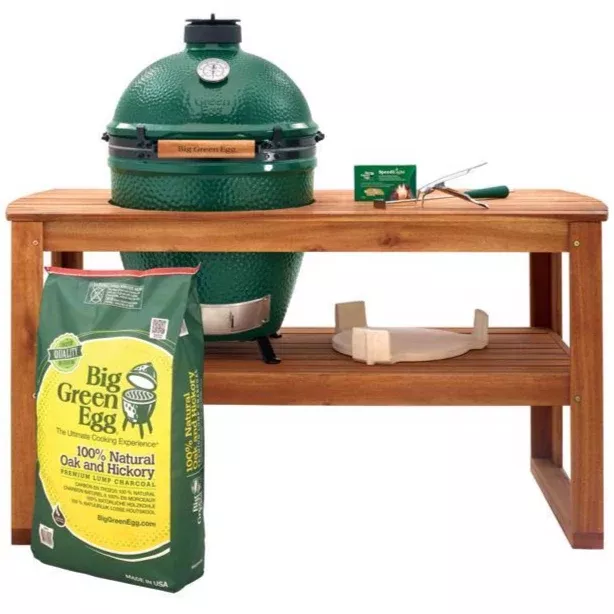 Big Green Egg Large EGG Grill & Acacia Table Package