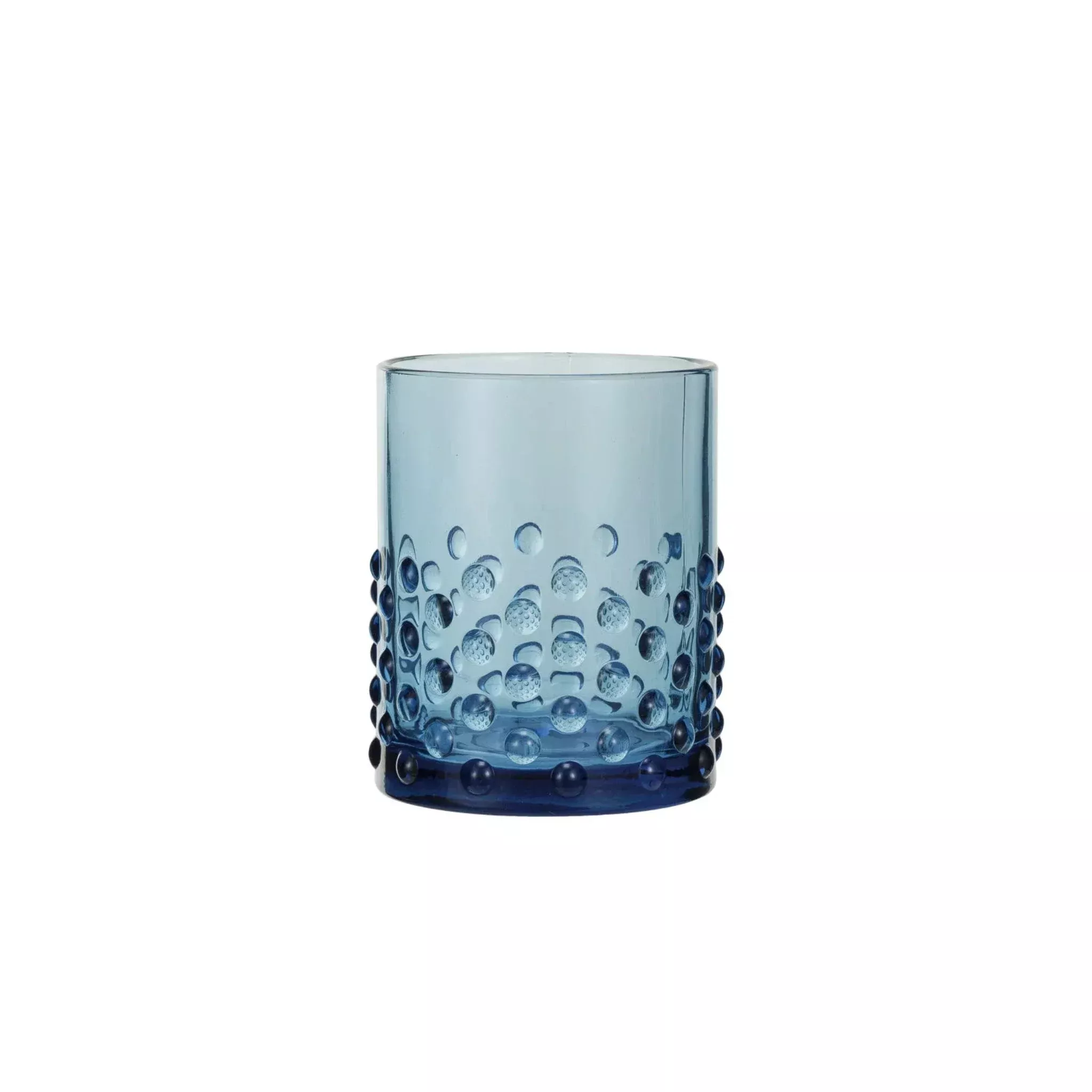Blue Hobnail Drinking Glass