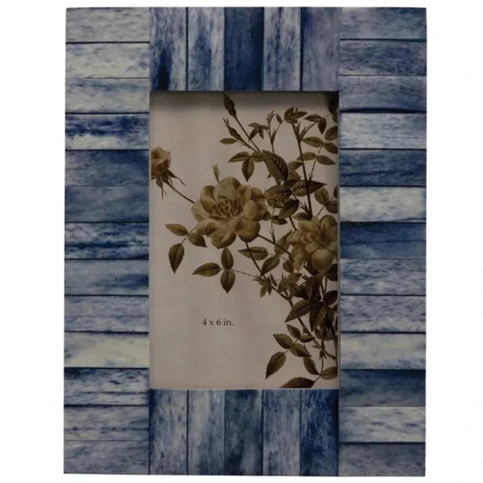 Blue Stained Bone Photo Frame - 4" x 6"