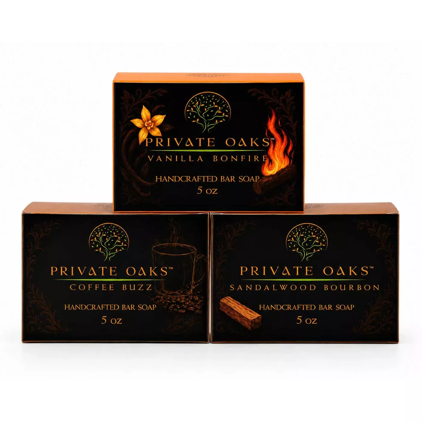 Bold & Grounded Bar Soap Set | Pack of 3 | 5 oz | Private Oaks Soap Co.