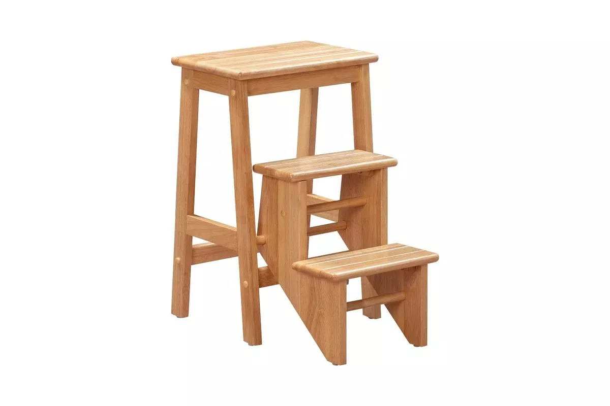 Boraam Niko Folding Counter Height 3-Tier Step Stool - Natural