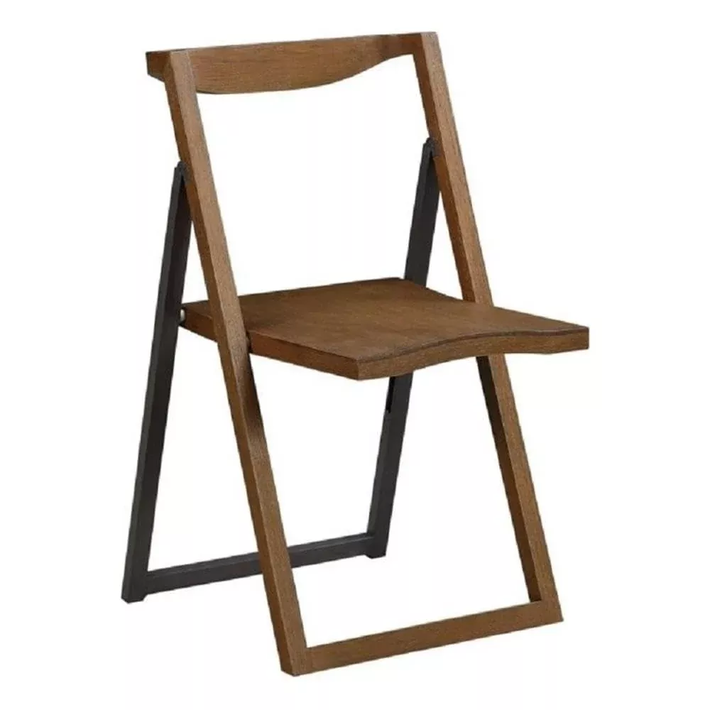 Boraam Sydney Folding Chair, Set of 2, Chestnut Wire-Brush