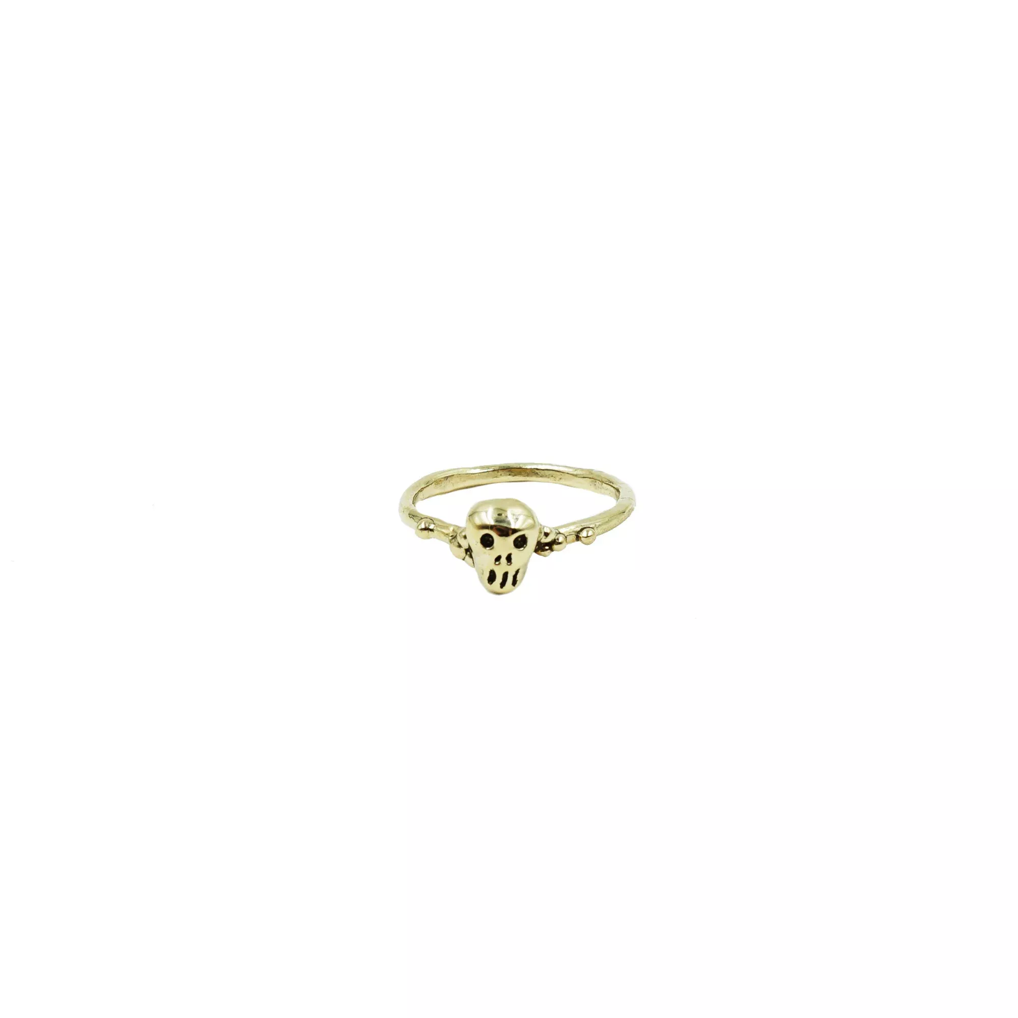 Brass Mini Skull Ring