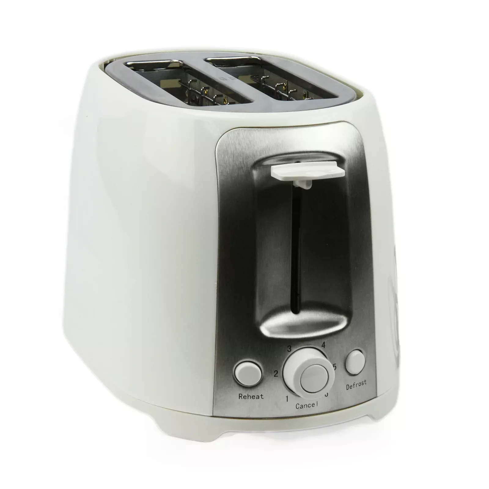 Brentwood2 Slice Cool Touch Toaster in White and Stainless Steel