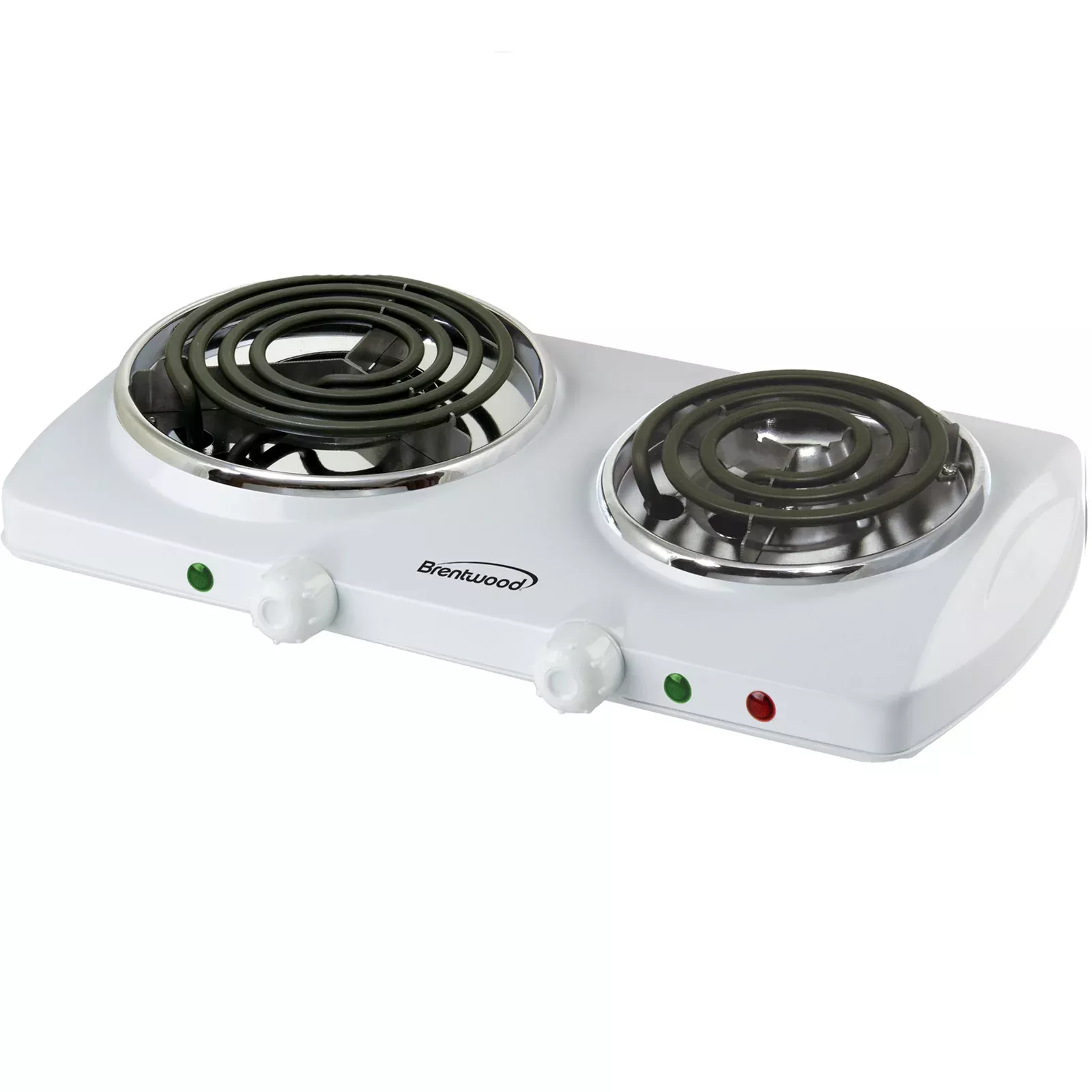 BrentwoodElectric 1500W Double Burner Spiral White