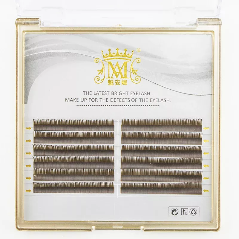 Brown applied fake lashes