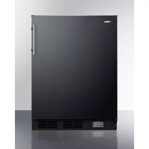 Built-In Undercounter ADA Compliant Break Room Refrigerator/Freezer In Black With Nist Calibrated Thermometer And Alarm - BKRF663BBIADA Summit