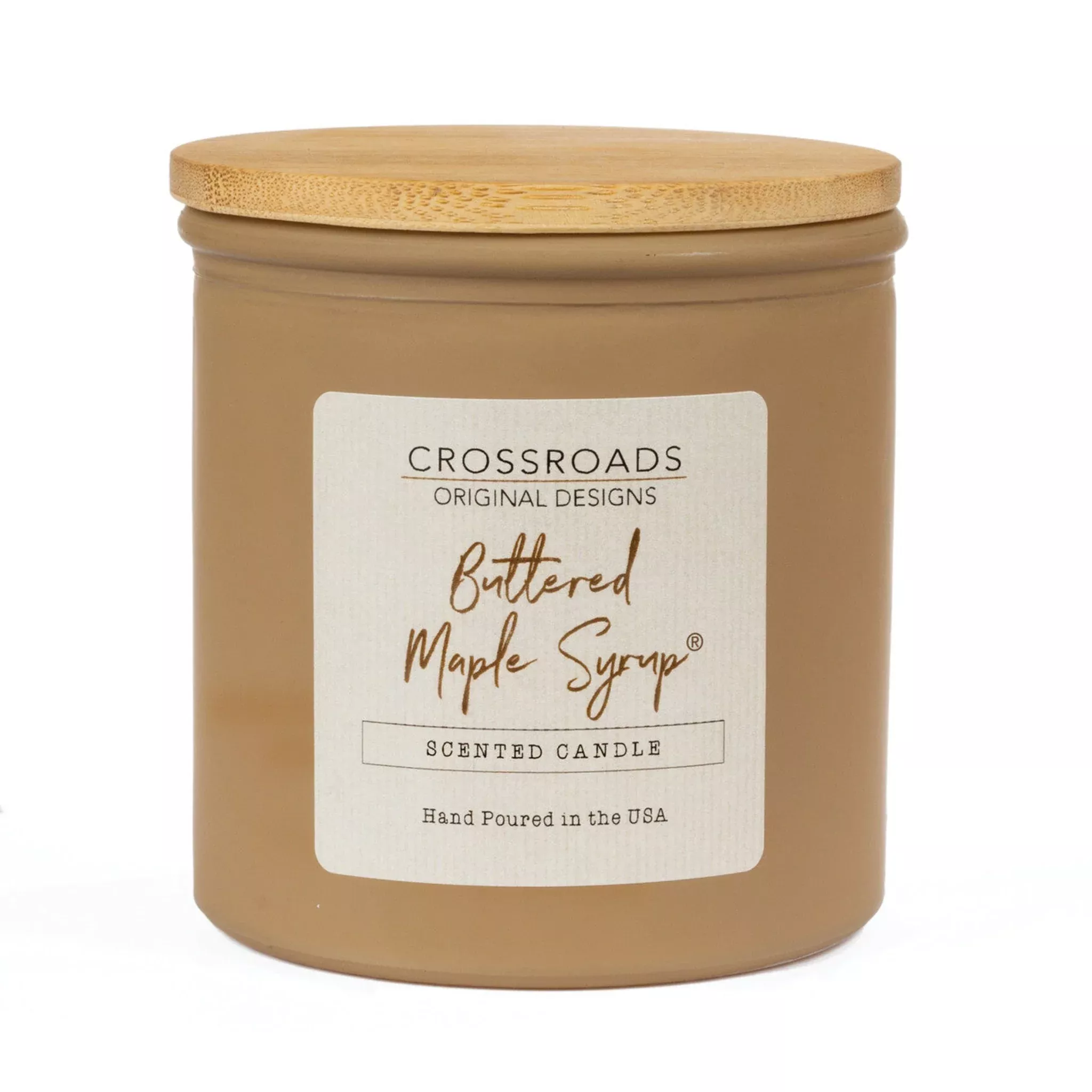 Buttered Maple Syrup Colored Glass Candle