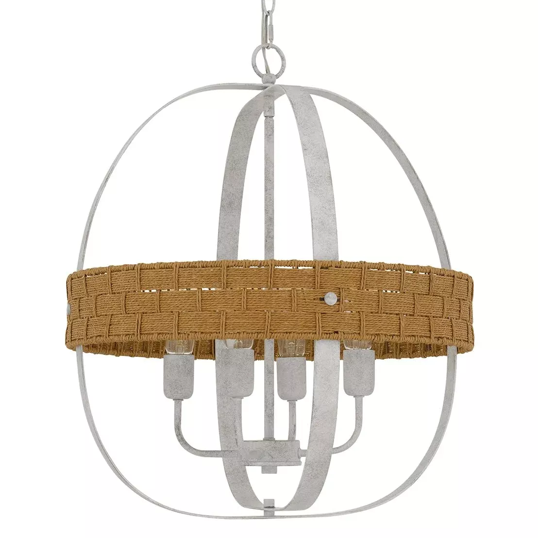 Cal Barton 24" Height White Washed Metal Chandelier