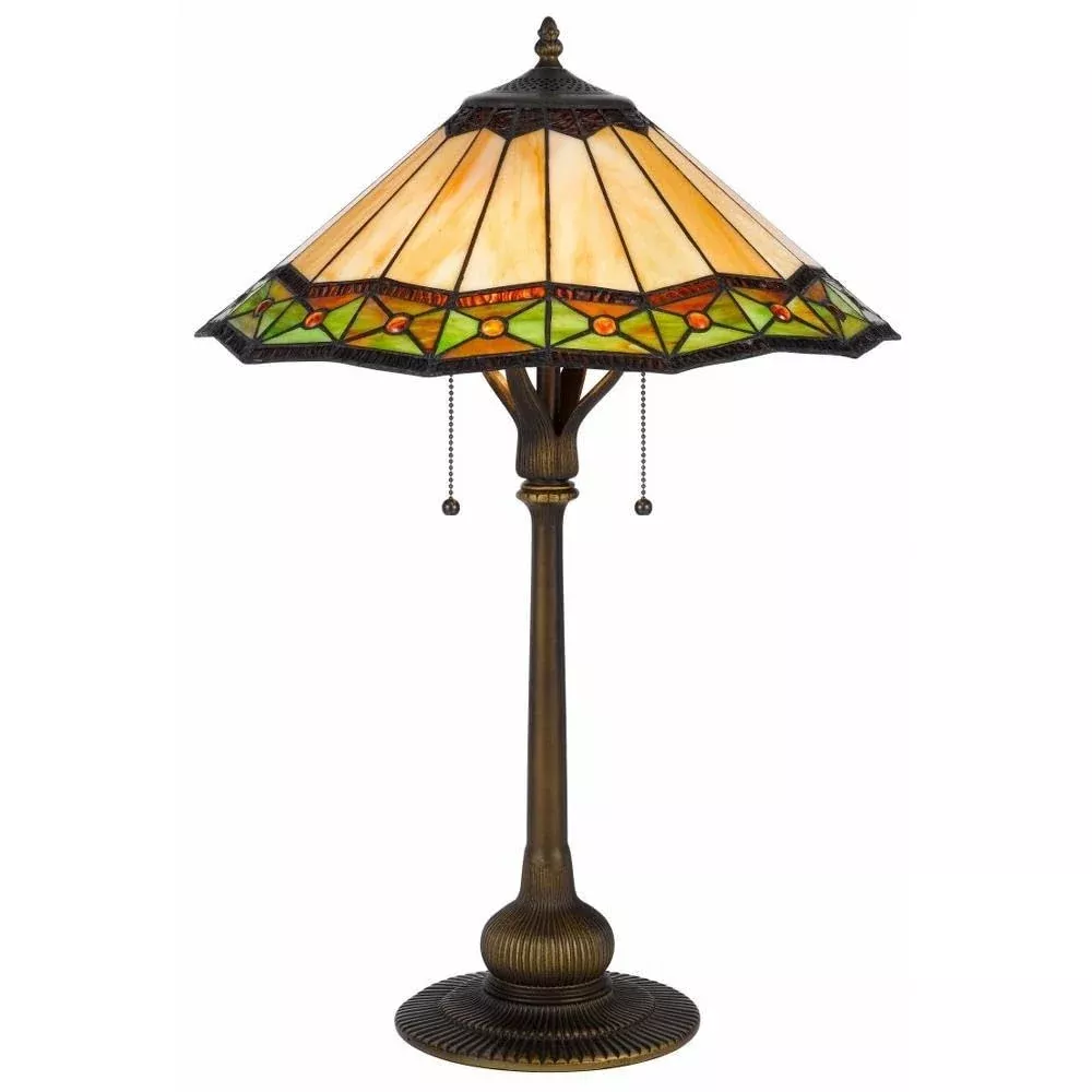 Cal Lighting 60W x 2 Armscroft Tiffany Table lamp