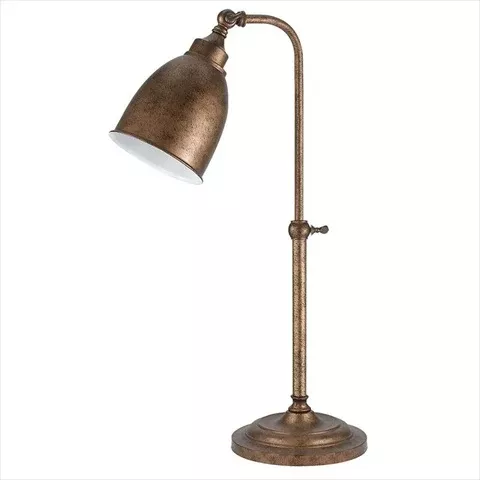 Cal Lighting BO-2032TB-RU 60 W Pharmacy Table Lamp With Adjustable Pole- Rust Finish