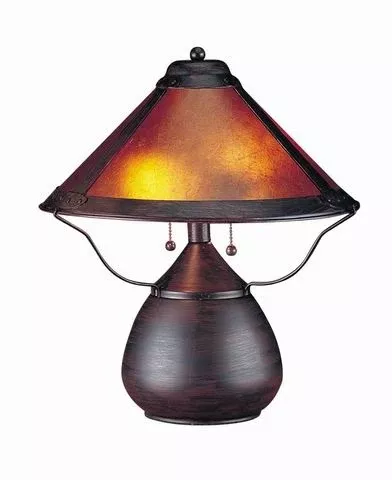 Cal Lighting BO-464 40 W X 2 Mica Table Lamp- Rust- Stye 1 Base