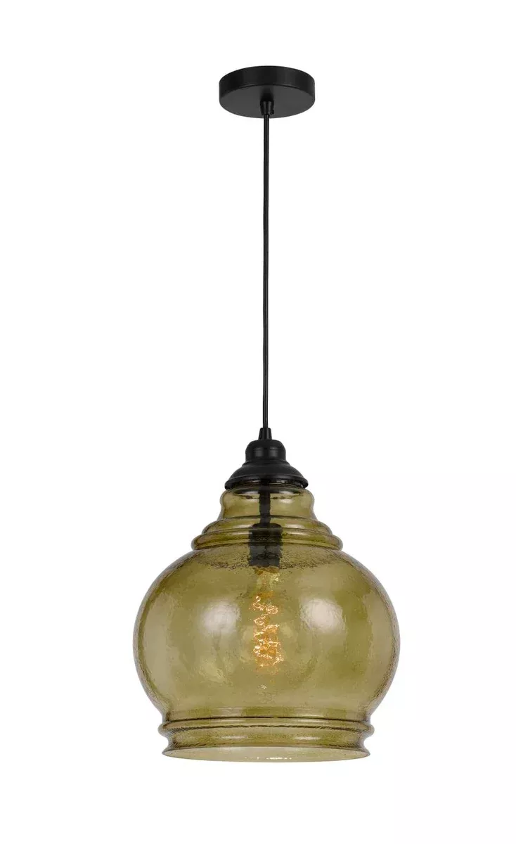 Cal Lighting FX-3671-1 Transitional One Light Pendant from Rovigo Collection Amber 16.00x12.30x12.30