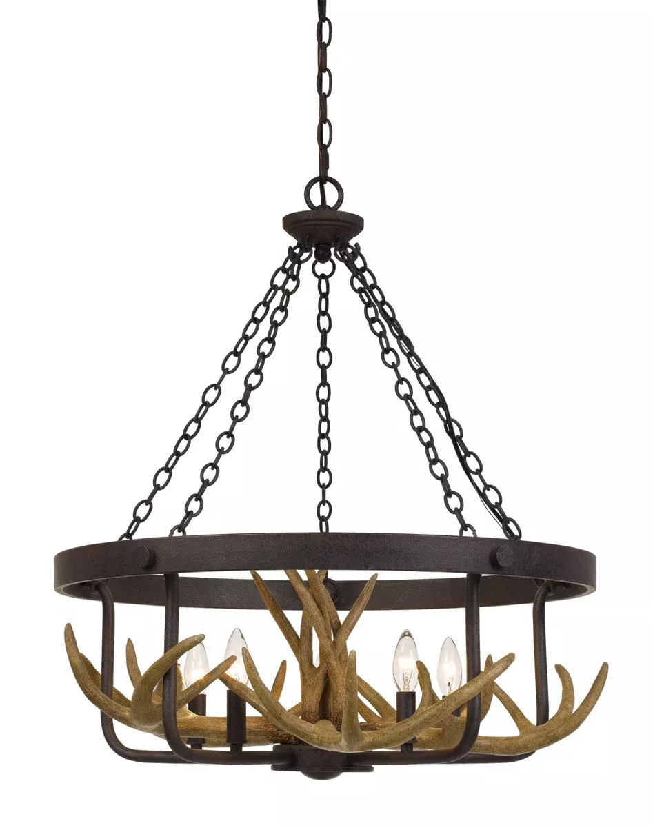 Cal Lighting FX-3703-5 Animals/Insects Five Light Chandelier from Angelo Collection in Bronze/Dark Finish, 26.75 inches,Iron