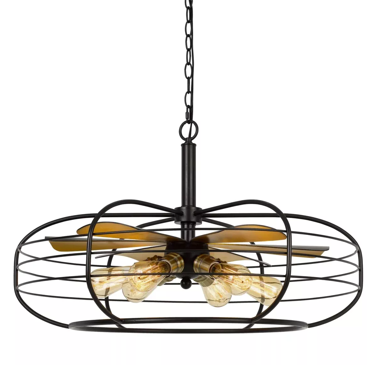 Cal Lighting FX-3711-6 Transitional Six Light Chandelier from Margo Collection in Bronze/Dark Finish, 30.00 inches