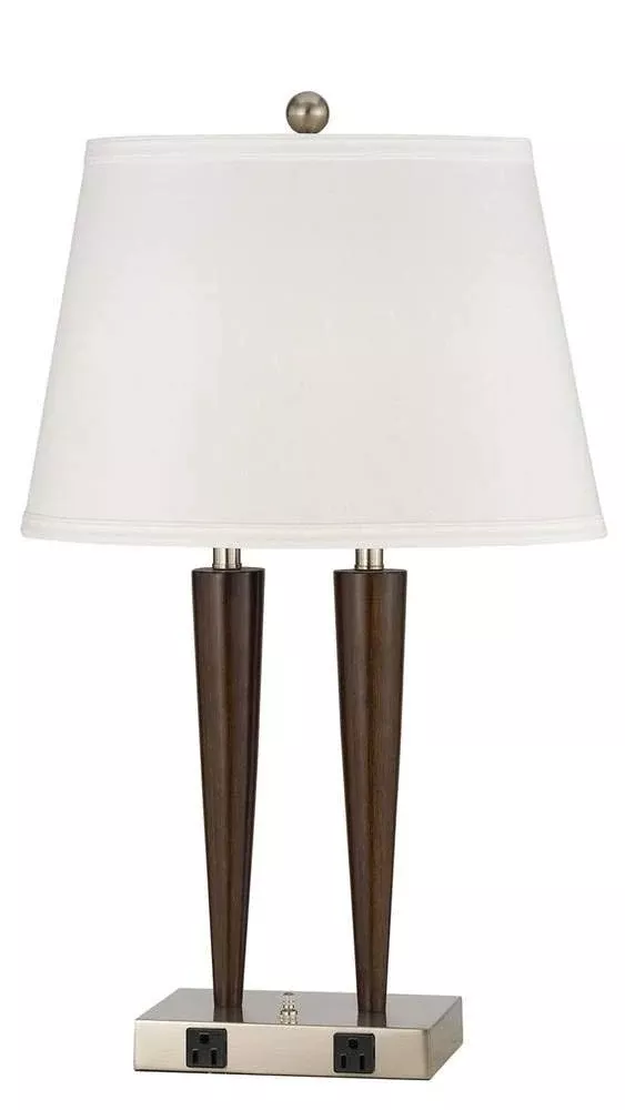 Cal Lighting LA-2025DK-2RBW Transitional Two Light Table Lamp from Hotel Collection in Bronze/Dark Finish, 16.00 inches