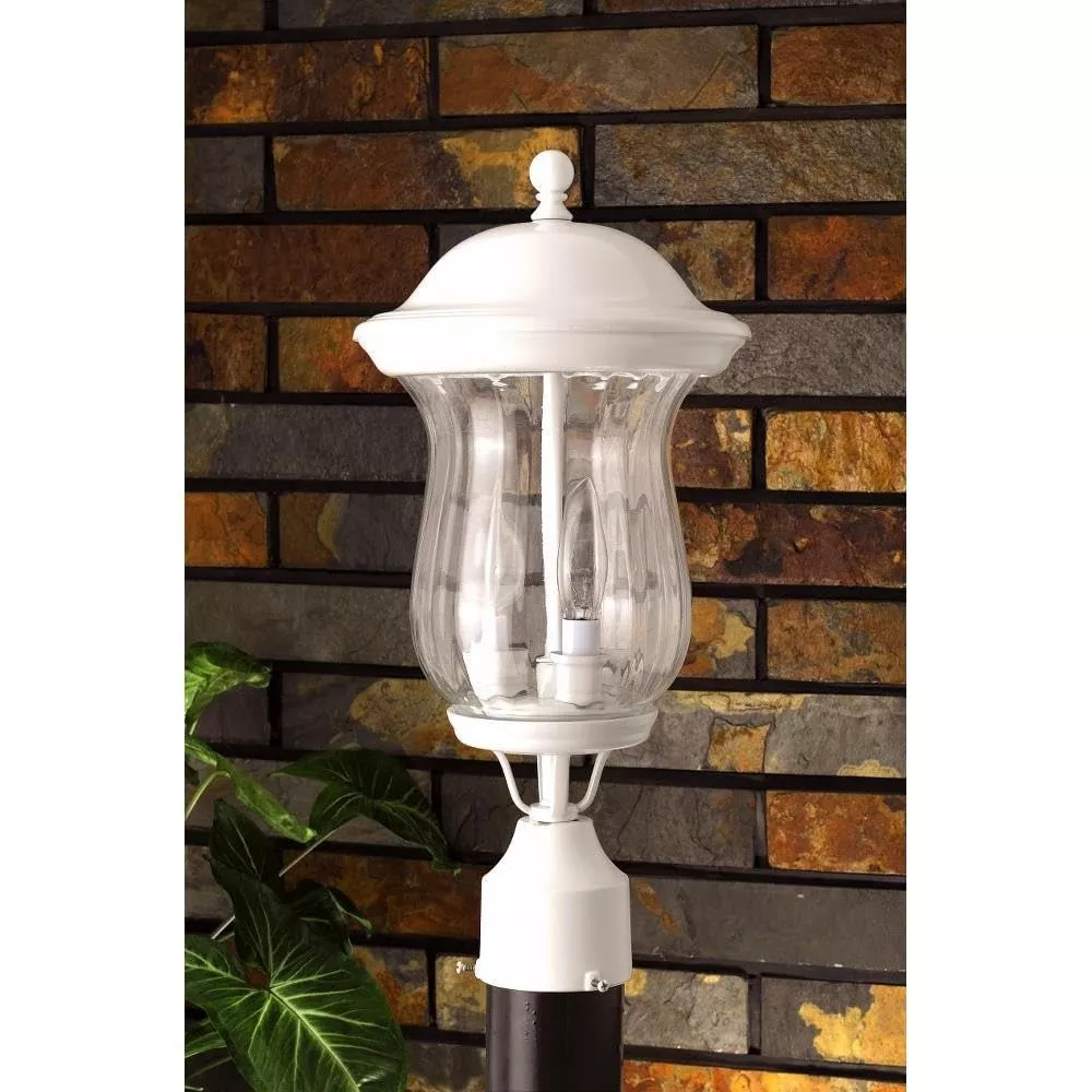 Cal Lighting OL-135PS-WH Transitional 120V,E27,2X40W Max,8 1/2X16 1/2,Sb in White Finish,