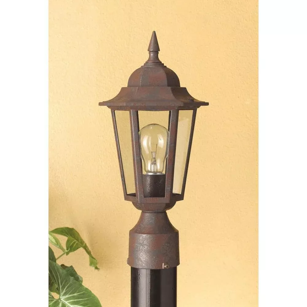 Cal Lighting OL-158PS-RU Transitional 120V, E27, 60W Max, 7 X 15, Dc in Bronze/Dark Finish,