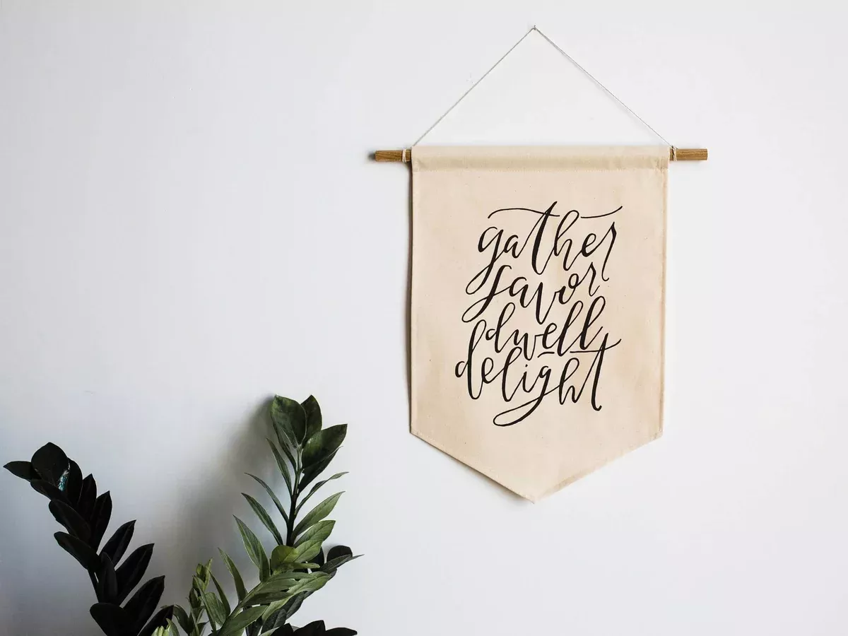 Canvas Banner: Gather Savor Dwell Delight