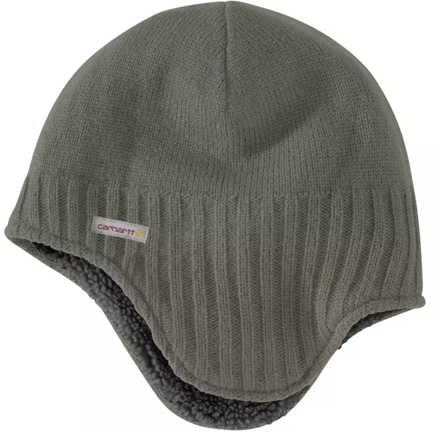 Carhartt Style #106390 Knit Sherpa Lined Earflap Hat - Winter Work Hat