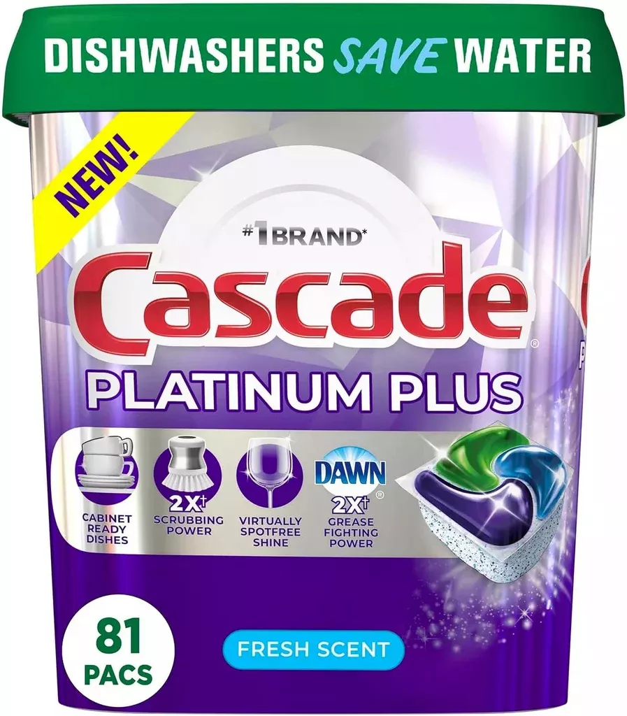 Cascade Platinum plus Actionpacs Dishwasher Detergent Pacs, Fresh Scent (81 Ct.)