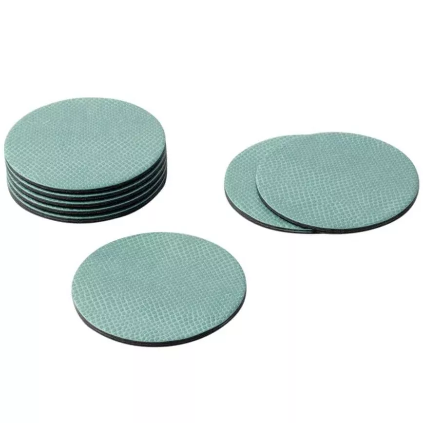 Caspari Snakeskin Felt-Backed Coasters (Mist) - 8 pc.