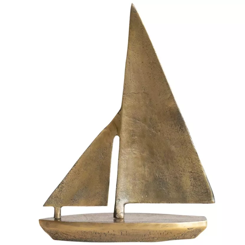 Cast Aluminum Antique Brass Sailboat