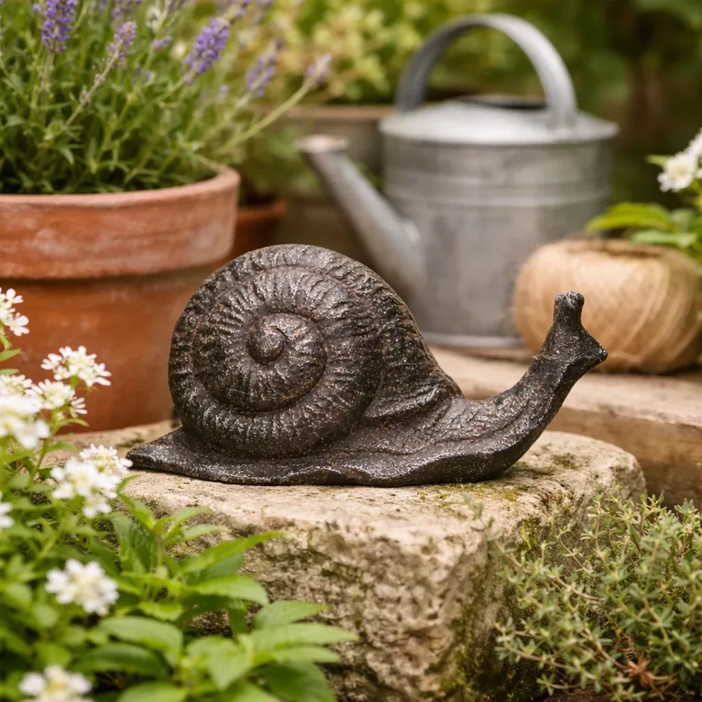 Cast Iron Snail Decor