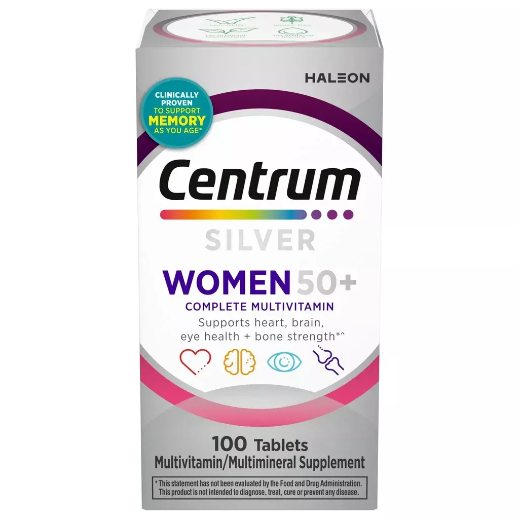 Centrum Silver Womens 50 Plus Multivitamin With Vitamin B, C, D3 & E, 100 Count
