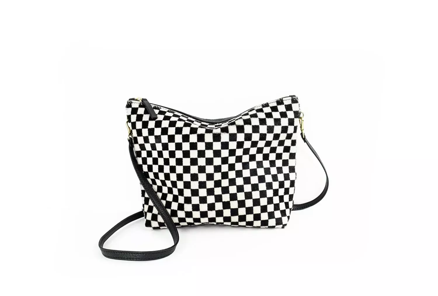 Checkered Cowhide Mini Hobo by Primecut