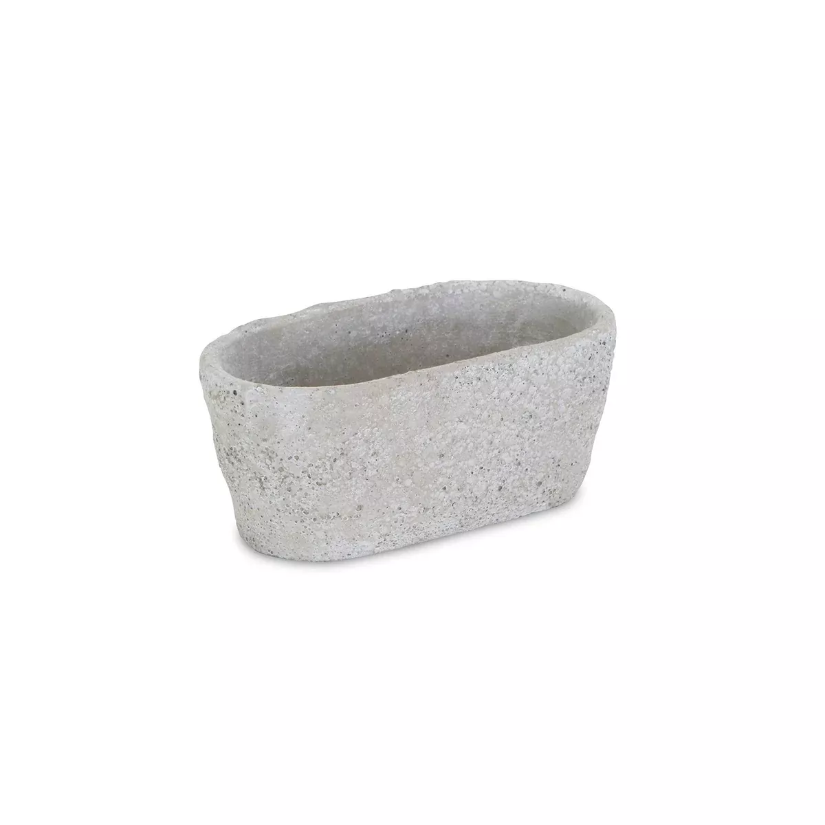 Cheung's Oval Cement Ceramic Planter, Gray