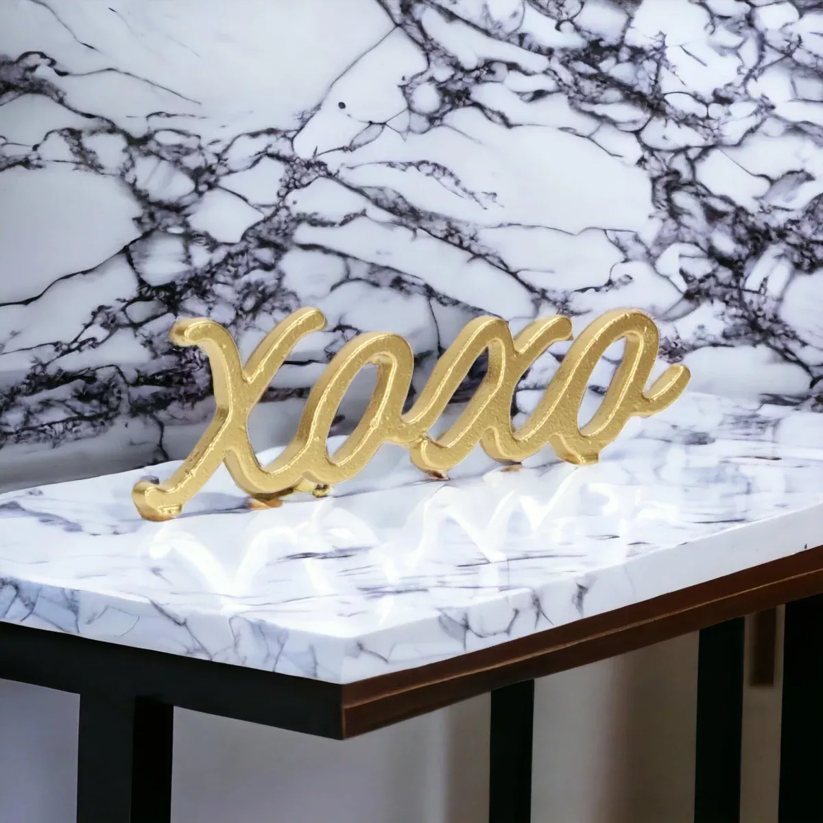 Cheungs Cast Iron Gold Finish Table Décor - XOXO