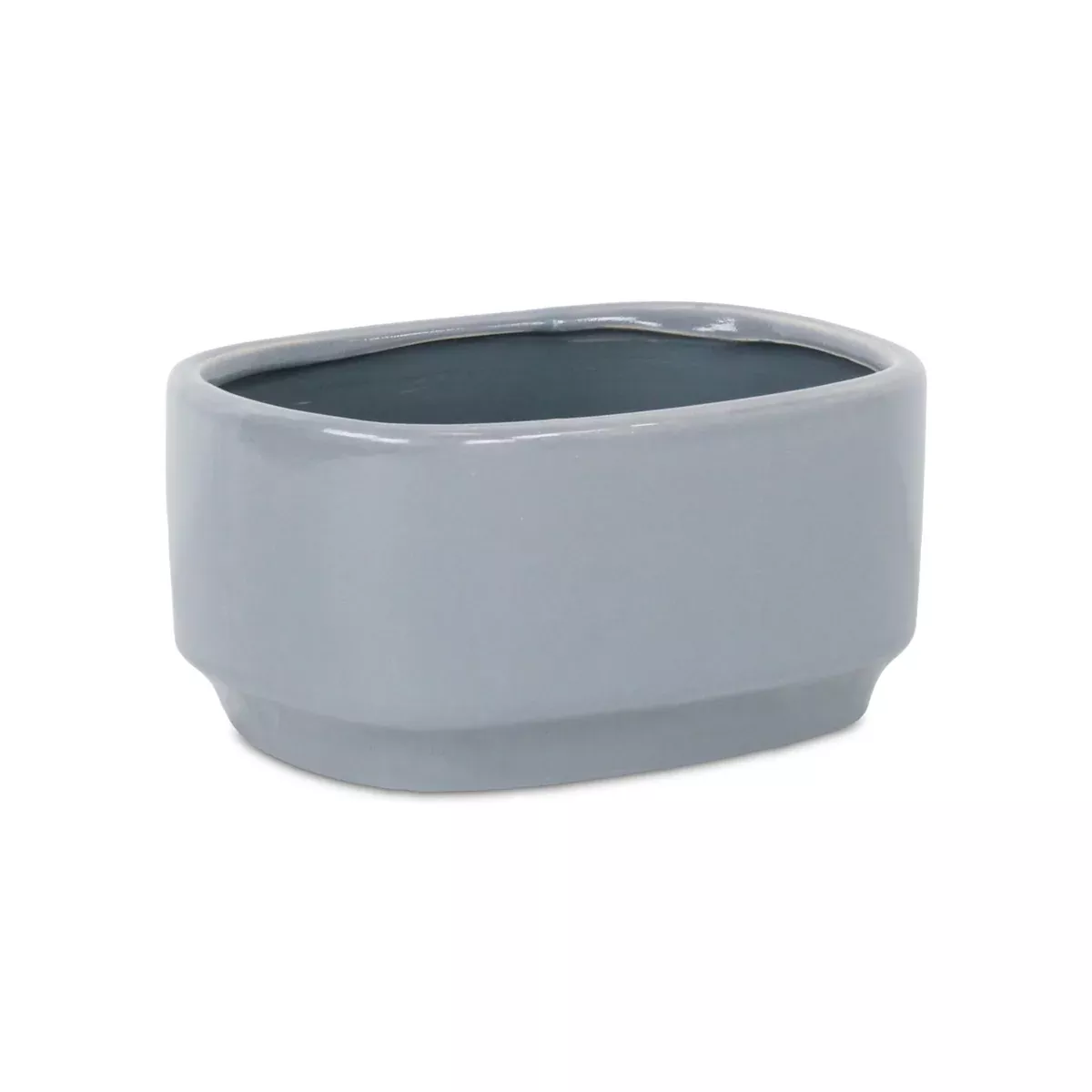 Cheungs Elegora Wide Curved Rectangular Straight Side Ceramic Pot - Large - Gray