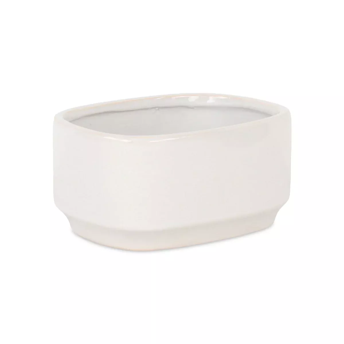 Cheungs Elegora Wide Curved Rectangular Straight Side Ceramic Pot - Large - Off White