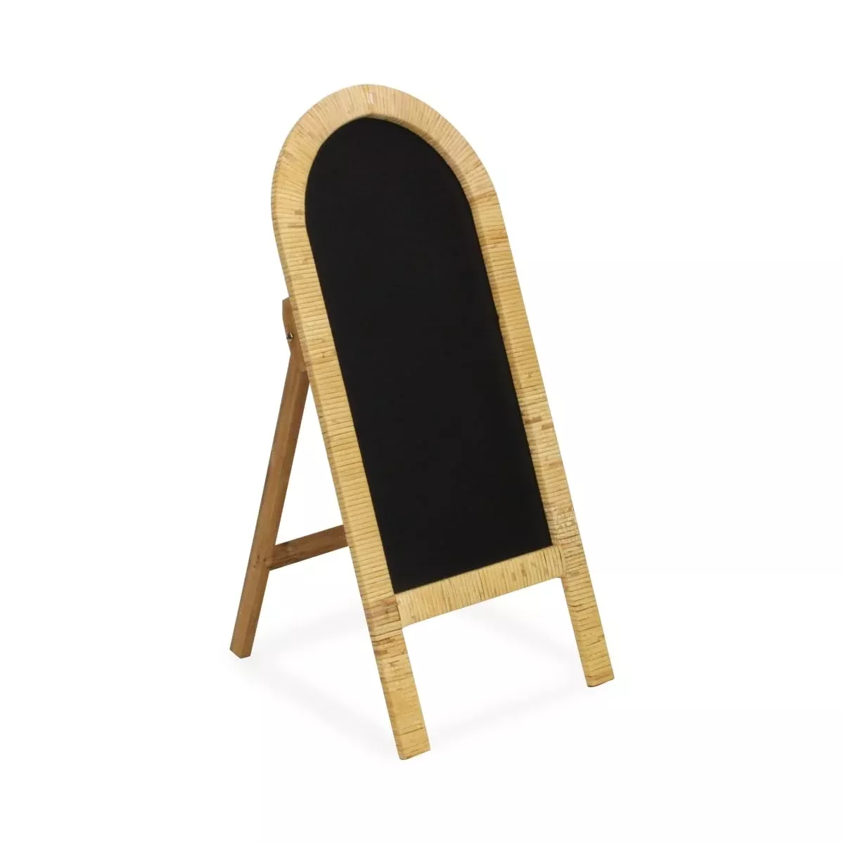 Cheungs Roussilon Curved Rattan Wrapped Small Standing Chalkboard, Brown