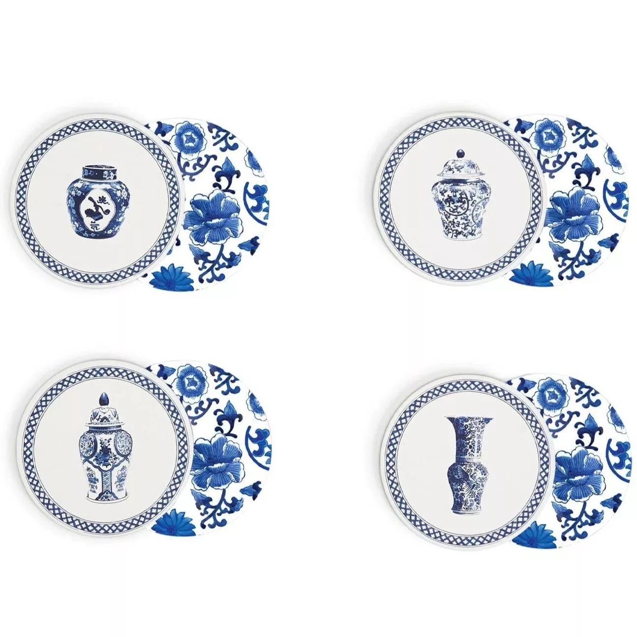 Chinoiseries Chic 4" Heavyweight Paper Coasters - 40 pc.