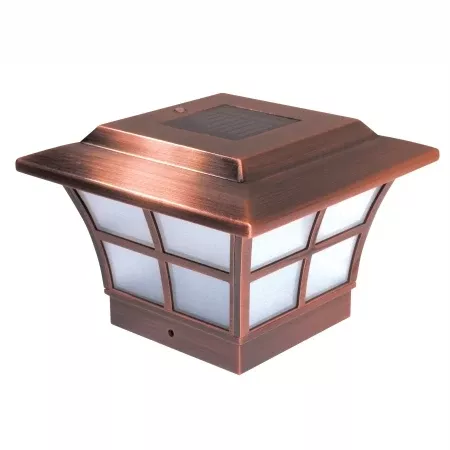 Classy Caps Mfg Inc SL079C 4X4 COPPER PLATED PRESTIGE SOLAR POST CAP