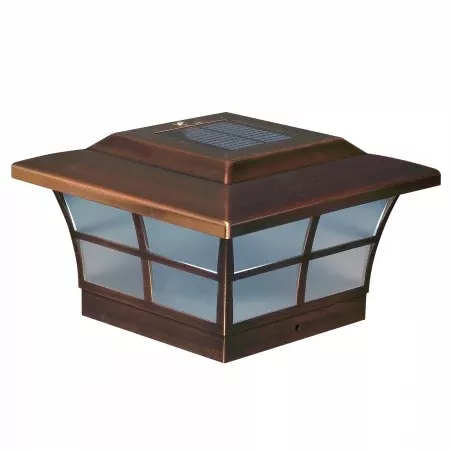 Classy Caps Mfg Inc SL086 6X6 COPPER PLATED PRESTIGE SOLAR POST CAP