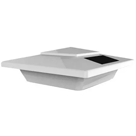 Classy Caps SL4400 Pvc Windsor Solar Post Cap- White - 4 x 4 in.