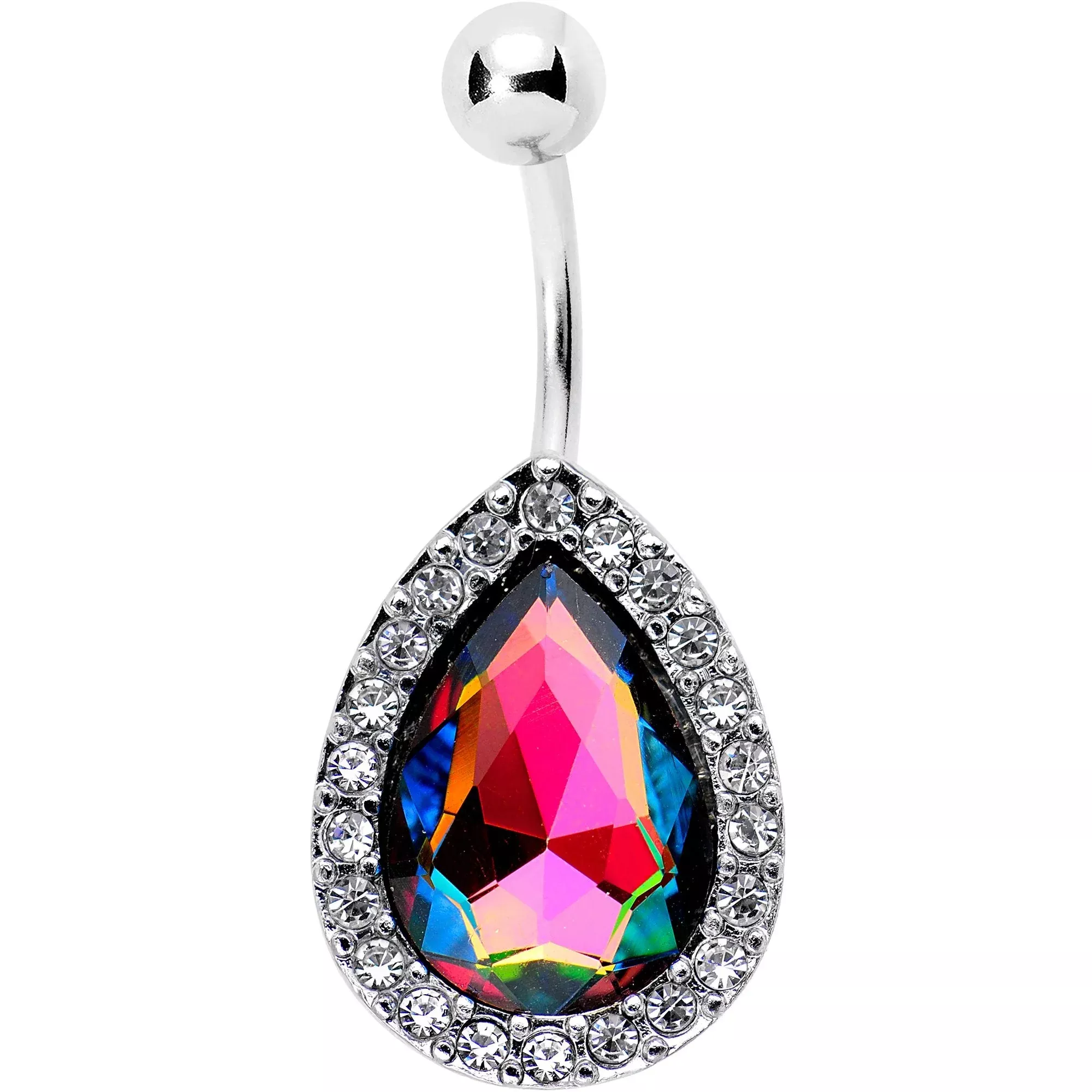Clear Aurora Gem Glamour Girl Belly Ring
