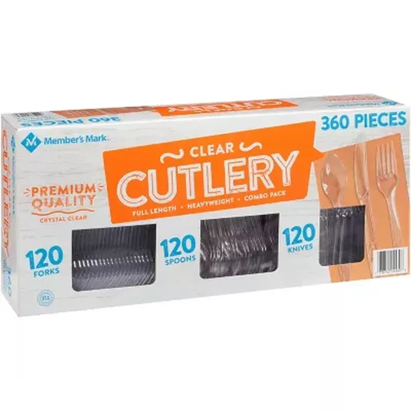 Clear Cutlery Combo Pack, Forks, Knives, Spoons (360 Ct.)