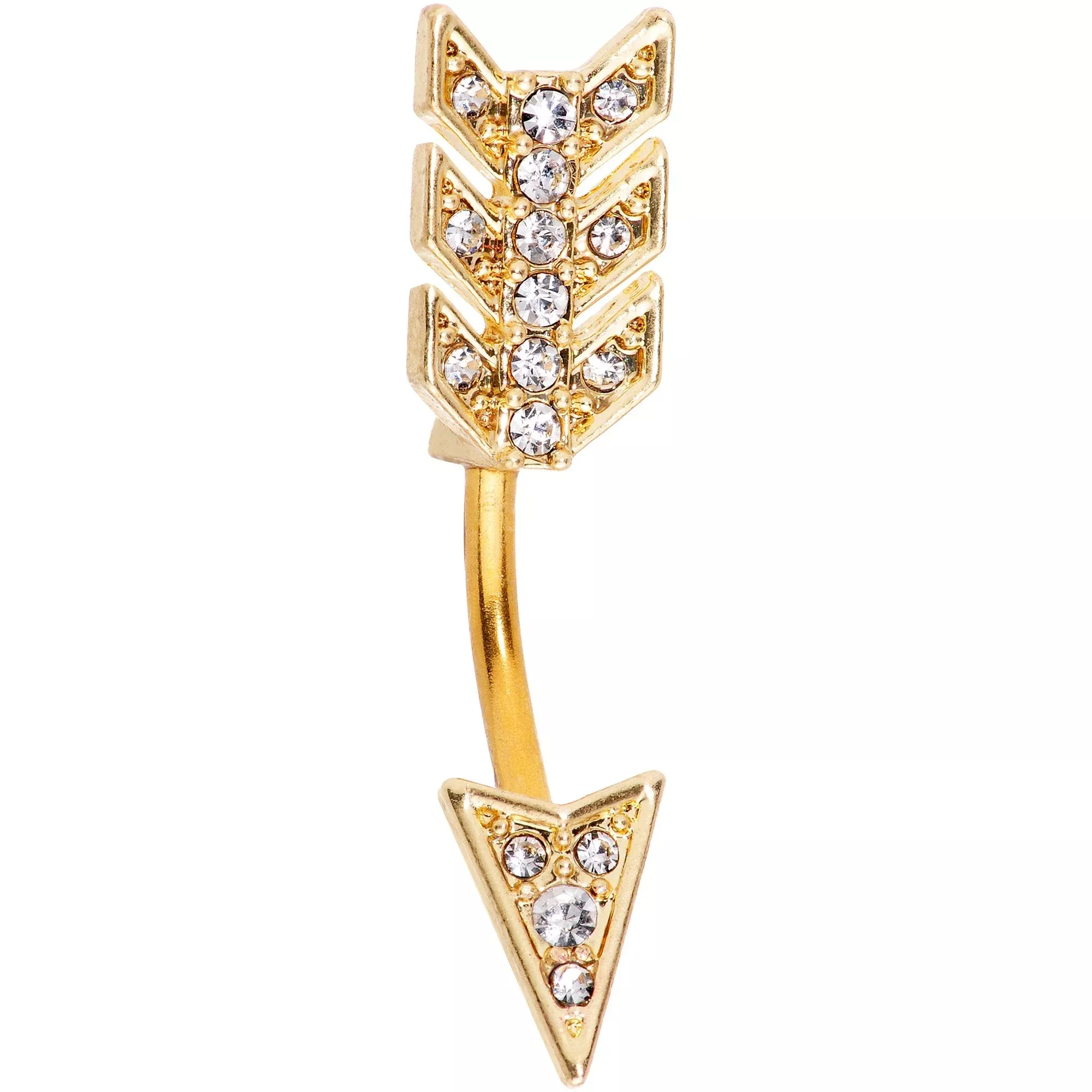 Clear Gem Minerva Arrow Reversible Belly Ring