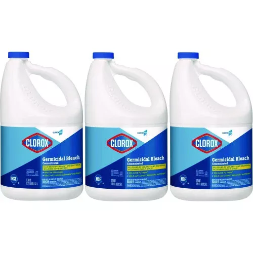 Clorox Concentrated Germicidal Bleach, Regular, 121 oz Bottle, 3/Carton (30966CT)