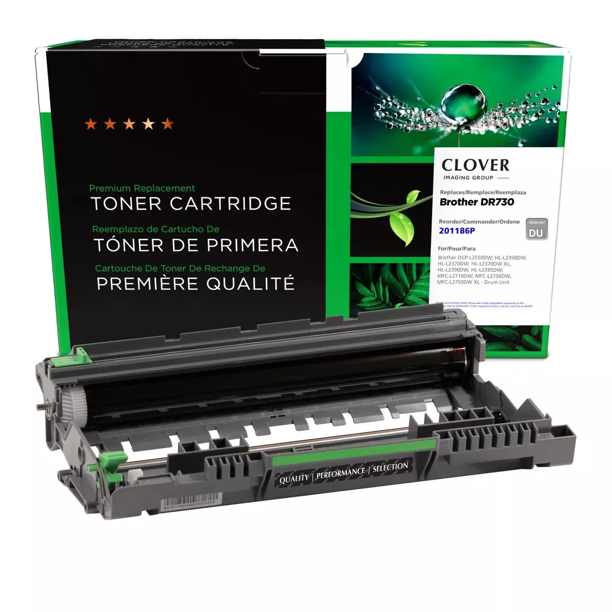 Clover Remanufactured Drum Unit Replacement for Brother DR730 | Black